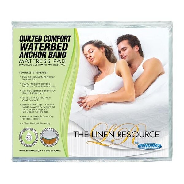 Innomax Innomax 5-85-QA-4 Quilted Comfort Waterbed Anchor Band Custom Fit Protection Mattress Pad; Super Single 5-85-QA-4 - main